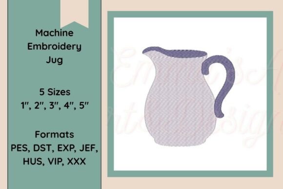 Charming Milk Jug Machine Embroidery Design