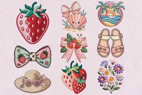 Cute Summer Embroidery Style PNG Bundle Review