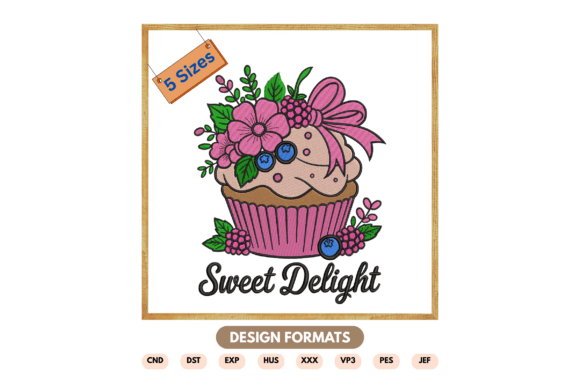 Floral Cupcake Embroidery File: Sweet Design for Etsy Sellers