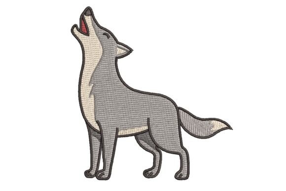 Majestic Howling Wolf Embroidery