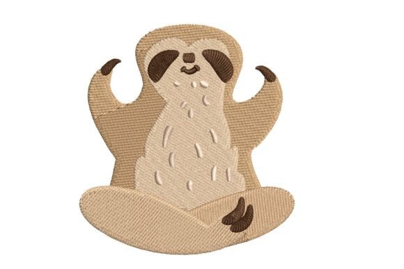 Meditating Sloth Embroidery: A Zen Gift Design