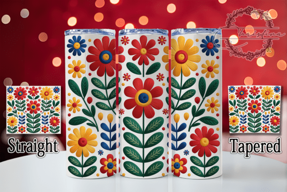 Mexican Folk Embroidery Tumbler: A Colorful Addition for Craft Sellers