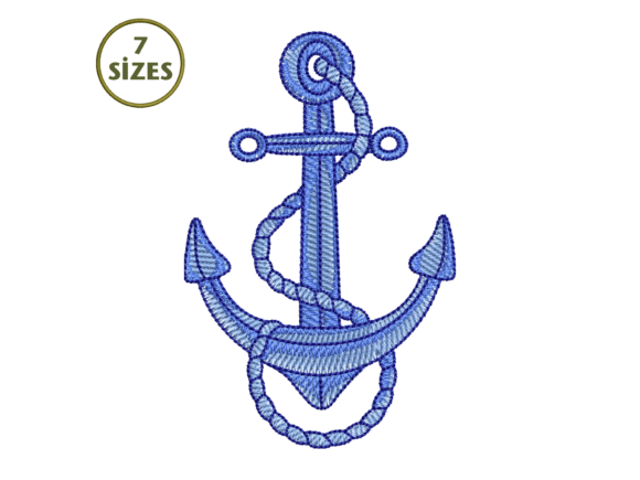 Nautical Anchor Embroidery Design