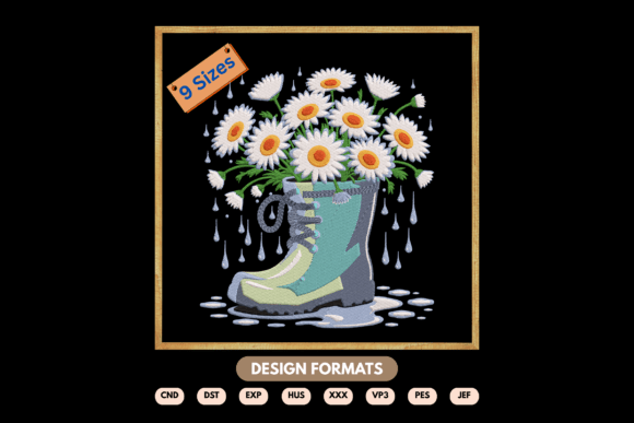 Rain Boot with Daisy Bouquet Embroidery Review for Etsy Sellers