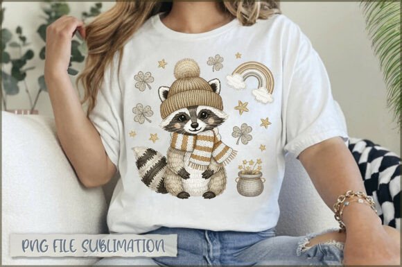 St. Patricks Day Raccoon Embroidery PNG Review