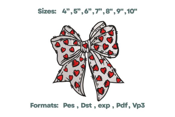 Stitched Heart Pattern Bow Embroidery Review