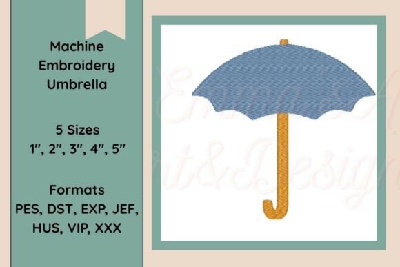 Umbrella Machine Embroidery Design