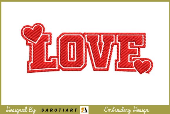 Valentine Embroidery Love Design T-shirt